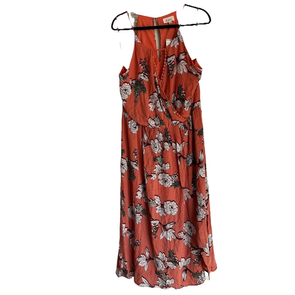 Le Kate NWT 3X Pink Floral Maxi Dress Crossover Feminine Romantic